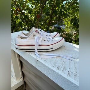 Womens Converse White with Red Lining Sneakers